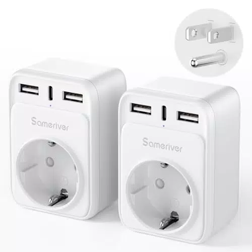 Reiseadapter UK mit 2 USB und 1 USB-C, Steckdosenadapter Typ G für England