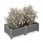 Relaxdays Pflanzkübel, Rattan-Optik, HBT: 23x80x40 cm