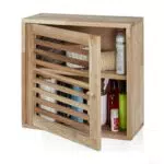 Relaxdays Wandschrank, Walnuss, 2 Fächer, Magnetverschluss