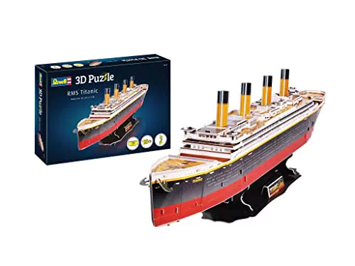 Revell 3D Puzzle 00170 I RMS Titanic I 113 Teile I 4 Stunden Bauspaß für Jung Alt I ab 10 Jahren I Das berühmte Kreuzfahrtschiff RMS Titanic selber zusammenbauen