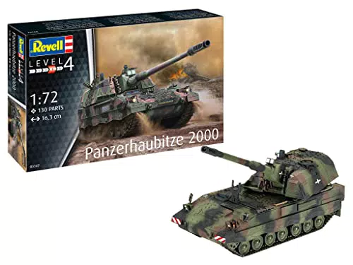 Revell Modellbausatz I Panzerhaubitze 2000 I Detailreicher Level 4 Panzerbausatz I 61 Teile I Maßstab 1:76 I für Kinder und Erwachsene ab 12 Jahren