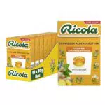 Ricola Ingwer Orangenminze, 10 Böxli Original Schweizer Kräuter-Bonbons mit 13 Alpenkräutern & erfrischendem Ingwer