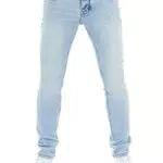 Herren Slim Fit Jeanshose aus Baumwolle mit Used-Look Denim Stretch - Blau