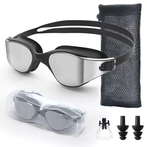 Roujune Polarisiert Schwimmbrille Herren Damen, UV-Schutz