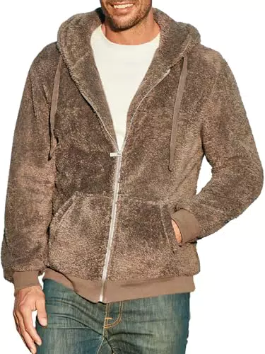 Runcati Herren Hoodie Fleecejacke Sherpa Kapuzenpullover Herbst Winter
