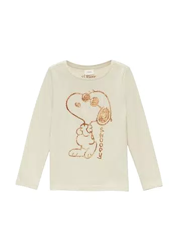 s.Oliver Junior Langarmshirt für Mädchen, Ivory, Cartoon
