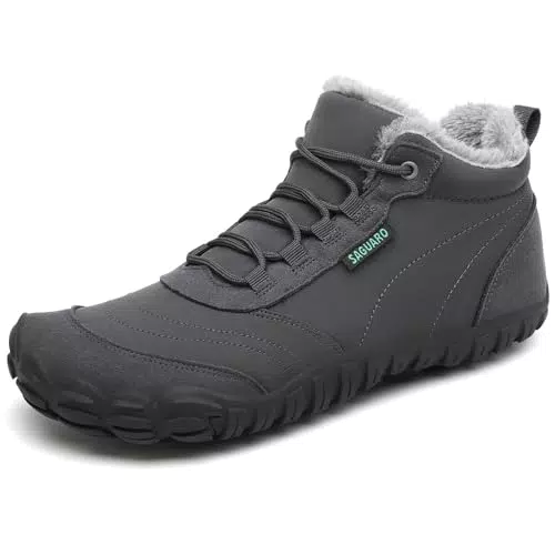 SAGUARO Barfußschuhe Damen Winter Gefüttert Rutschfest Wasserabweisend