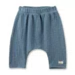Sanetta Newborn-Hose Blau aus Musselin, Praktische und Bequeme Mousselin-Hose aus Bio-Baumwolle für Jungen. Baby Bekleidung 056