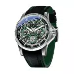 SAPPHERO Herrenuhr Wasserdicht Grün-schwarz Silikon Uhren für Männer Analog Leuchtend Datum Lässig Armbanduhr Geschenke für Männer