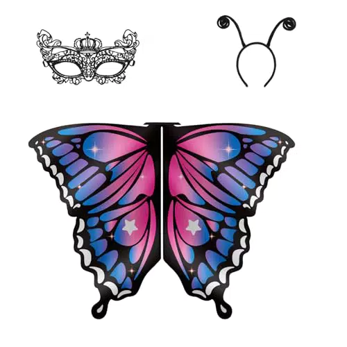 Schmetterling Kostüm Kinder, Karneval Schmetterlingsflügel Mädchen