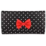 Schompi Retro Damen XXL Geldbörse mit Polka Dots Muster und Schleife