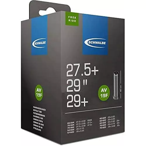 Schwalbe AV 19F Freeride Fahrradschlauch, Schwarz, 54/75-584/622 IB TR4 40mm
