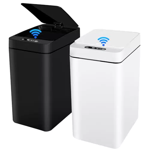 Sensor Mülleimer 12L 2er Set - Automatik Touchless Mülleimer mit Smart Sensor für Bad Büro Küche