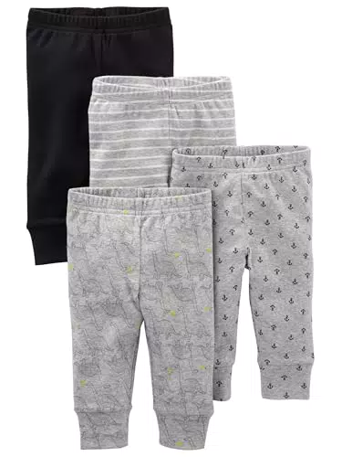 Simple Joys by Carter's Unisex Baby Hose Baumwolle, 4er-Pack
