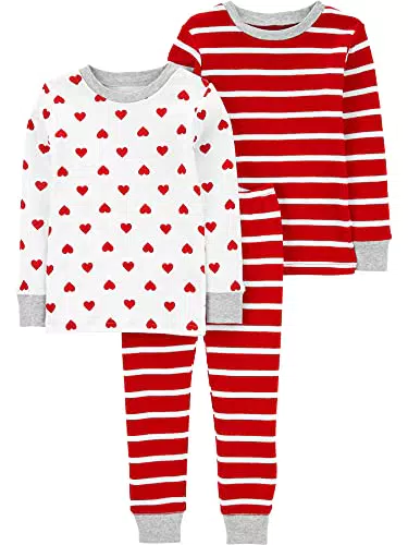 Simple Joys by Carter's Unisex Kinder 3-teiliges Valentinstags-Schlafanzug-Set