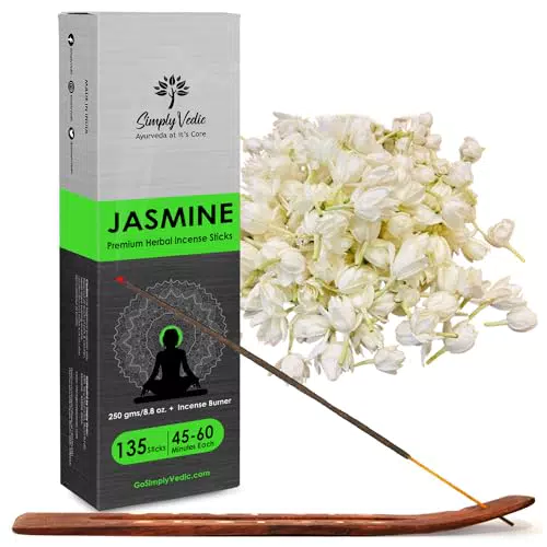 Simply Vedic Jasmin-Räucherstäbchen 250 Gramm, Dauert 60 Minuten