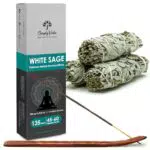 Simply Vedic White Sage Räucherstäbchen mit Räucherstäbchenhalter handgefertigt