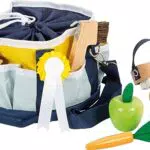 small foot Spielzeug Pferdepflege-Set mit Tasche, kindgerechte Utensilien aus Holz