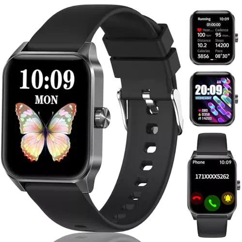 Smartwatch Damen Herren - 1.85" HD-Display Smart Watch IP68 Wasserdicht mit Bluetooth Anrufe