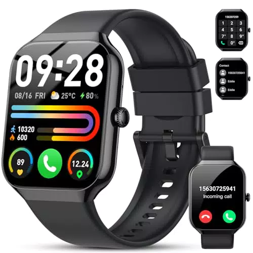 Smartwatch Herren Damen, 1, 96" HD 2025 Fitnessuhr Smart Watch mit Telefonfunktion