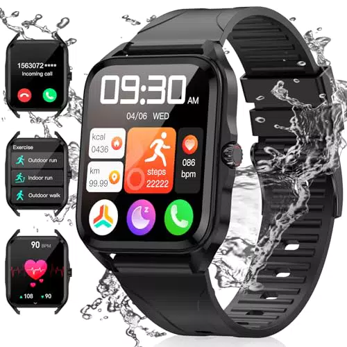 Smartwatch Herren Damen mit Telefonfunktion, 1.83" HD Touchscreen