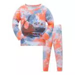 SOIBEEN Mädchen Pyjama Set Tie-Dye Pyjama 100% Baumwolle Nachtwäsche Langarm PJs Kleidung 2-teiliges Set