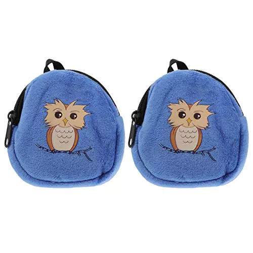 SOIMISS 2Pcs Eule Mädchen Puppe Rucksack Vorschule Kleinkind Cartoon Tier Rucksack Mini Plüsch Puppe Reißverschluss Schultasche