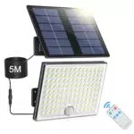 Solarlampen mit Fernbedienung und Bewegungsmelder, IP65 wasserdicht für Garten