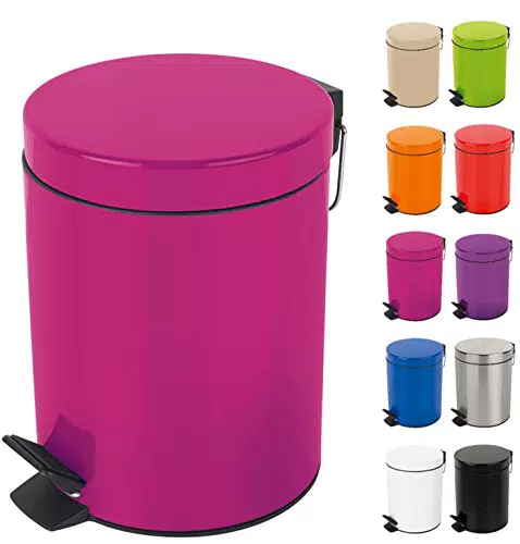 Spirella Kosmetikeimer Sydney Pink Mülleimer Treteimer Abfalleimer - 5 Liter mit herausnehmbaren Inneneimer