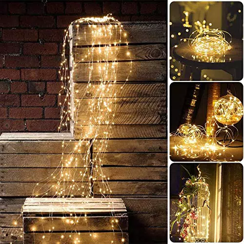 Sporgo Led Lichterbündel, 2M 200 LED Wasserdichte Dekorative Wasserfall-String-Leuchten