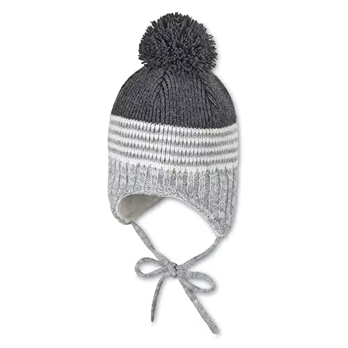 Sterntaler Baby Jungen Strickmütze mit Ohrenklappen und Bindeband