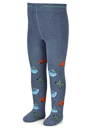 Sterntaler Baby Jungen Strumpfhose Baby Kleinkind Fahrzeuge Strumpfhose meliert - Babystrumpfhose - mit Fahrzeug Motiv - tintenblau
