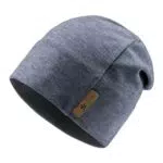 Sterntaler Beanie Mütze in Melange Optik mit dezentem Streifen - Neugeborenenmütze mit angeschnittenen Ohrenklappen und Bindeband - Unisex Babymütze