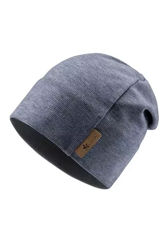 Sterntaler Beanie Mütze in Melange Optik mit dezentem Streifen - Neugeborenenmütze mit angeschnittenen Ohrenklappen und Bindeband - Unisex Babymütze