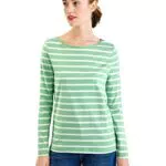 Street One Damen A319234 Streifenshirt, Light Brisk Green