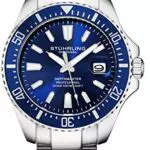 Stuhrling Original Herren Taucheruhr 42mm Edelstahl Blaues Zifferblatt