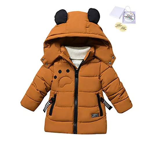 SXSHUN Jungen Winterjacke mit Abnehmbarer Kapuze Kinder Verdickte Outdoor Jacke Mädchen Wintermantel Daunenmantel Daunenjacke 86