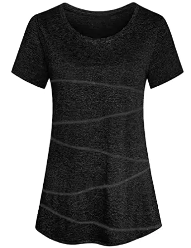 Sykooria Damen Sport T-Shirt Kurzarm Rundhals für Fitness und Yoga