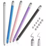 Tablet Stift für alle Tablets, 5pack Touchscreen Stift 2-IN-1 Tablet Stift mit 6mm/4.5mm Faser Spitzen