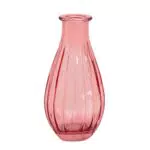 Talking Tables Lila Glasknospenvase für Blumen, kleine gerippte schmalhalsflaschen für Wohnkultur