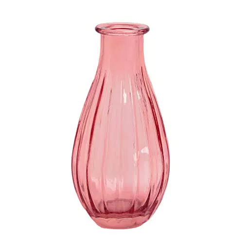 Talking Tables Lila Glasknospenvase für Blumen, kleine gerippte schmalhalsflaschen für Wohnkultur