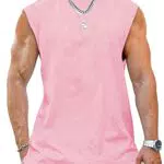 Tank Top Herren Ärmelloser Muskelshirt Workout Sport Fitness T Shirts Männer Gym Tops Trägershirts Tee Top für Men Blassrosa 2X