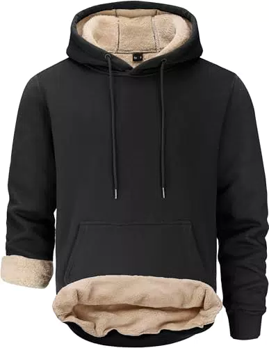 Tansozer Herren Warme Kapuzenpullover Fleece Sweatshirts Hoodies Gefütterte Winterpullover Fleecepullover