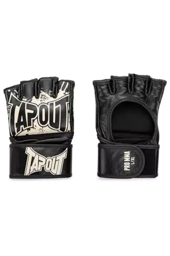 Tapout MMA Pro Fight Handschuhe aus Leder PRO MMA, Black/Ecru 960005