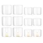 Teelichthalter Teelicht Glas Teelichtgläser Kerzengläser: Candeldo 12 Stück Windlicht Klein Teelichter Deko für Weihnachten Hochzeit Adventskranz