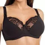Teyli Damen BH - Minimizer BH Bügel - Baumwolle BH - BH Grosse Grössen - BH Große Brüste - Komfort Starker Halt BH - Damen Bügel Minimizer - Damen BHS Frauen Bra Schwarz 85D