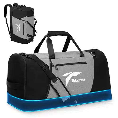 Tolaccea Erweiterbar Reisetasche Groß 54-72L Weekender Sporttasche Herren Damen mit Schuhfach Nassfach