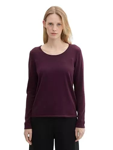 TOM TAILOR Damen Basic Pullover mit Rundhalsausschnitt