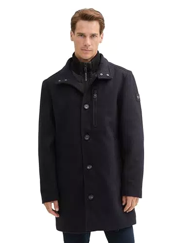 TOM TAILOR Herren 1042475 Wollmantel mit Brusttasche