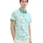 TOM TAILOR Herren Basic Poloshirt mit sommerlichem Allover-Print